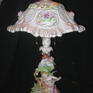 RARE Dresden (German) Pair of Lithopane Lamps